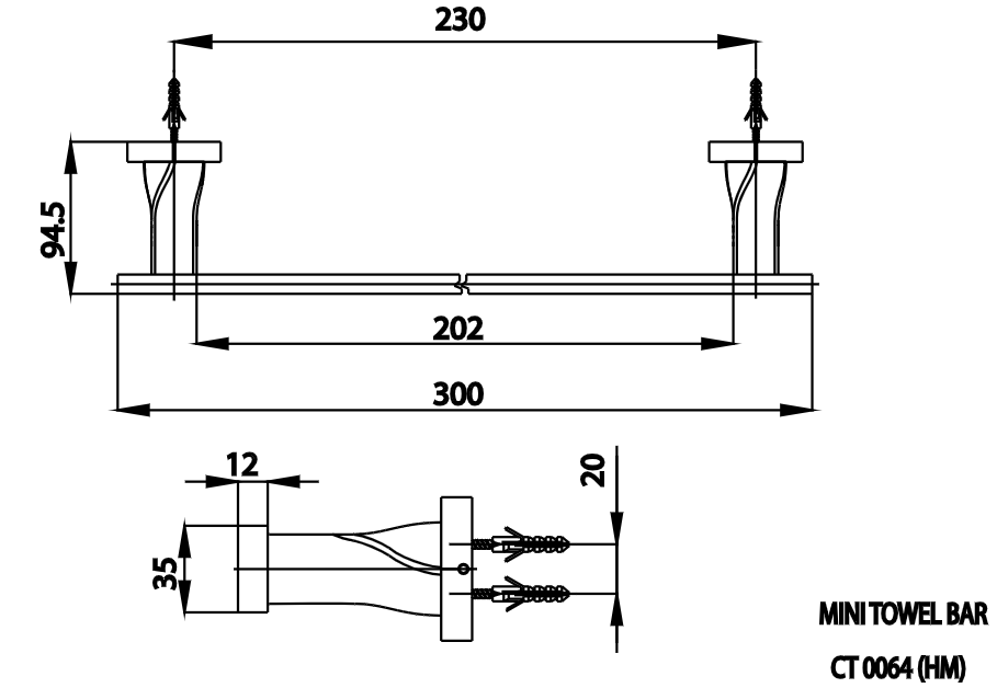THANH TREO KHĂN COTTO - CT0064#WH(HM) - Ảnh 2