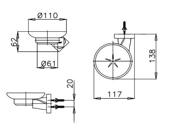 Kệ xà phòng Cotto màu đen CT0066#BL(HM) - Ảnh 4