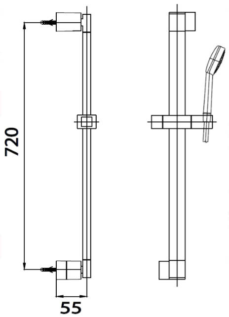THANH TRƯỢT DÀNH CHO SEN TẮM COTTO - CT0131 - Ảnh 2