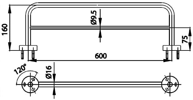 Thanh treo khăn 60CM COTTO - CT0151(HM) - Ảnh 2
