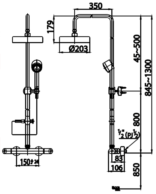 SEN TẮM CÂY COTTO KÈM TAY SEN 3 CHỨC NĂNG - CT2048WS - Ảnh 2