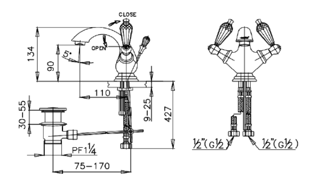 Vòi Lavabo COTTO - CT205C17ST - Ảnh 2