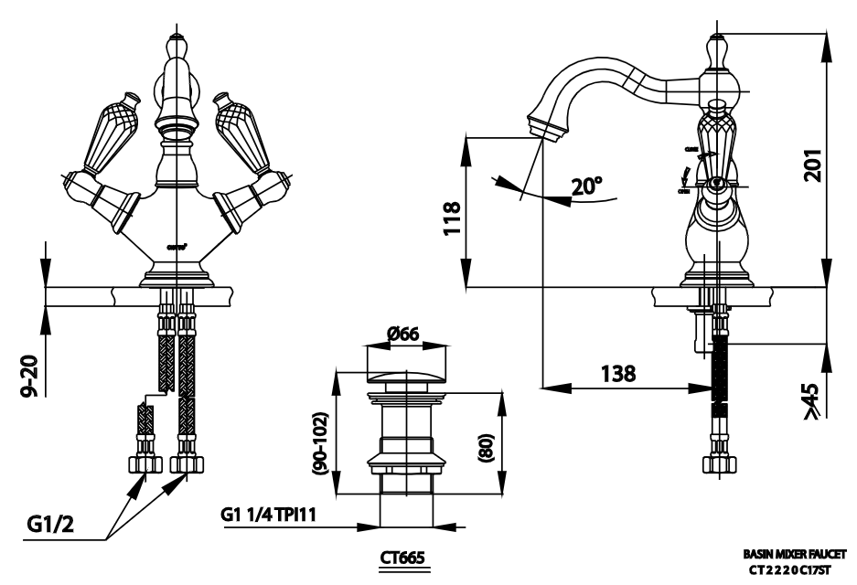 Vòi Lavabo COTTO - CT2220C17ST - Ảnh 2