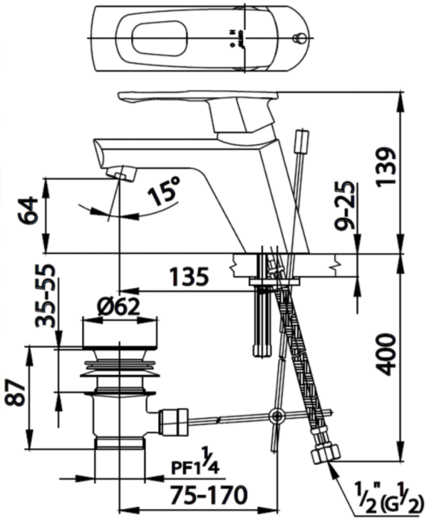 Vòi Lavabo COTTO - CT260N - Ảnh 2