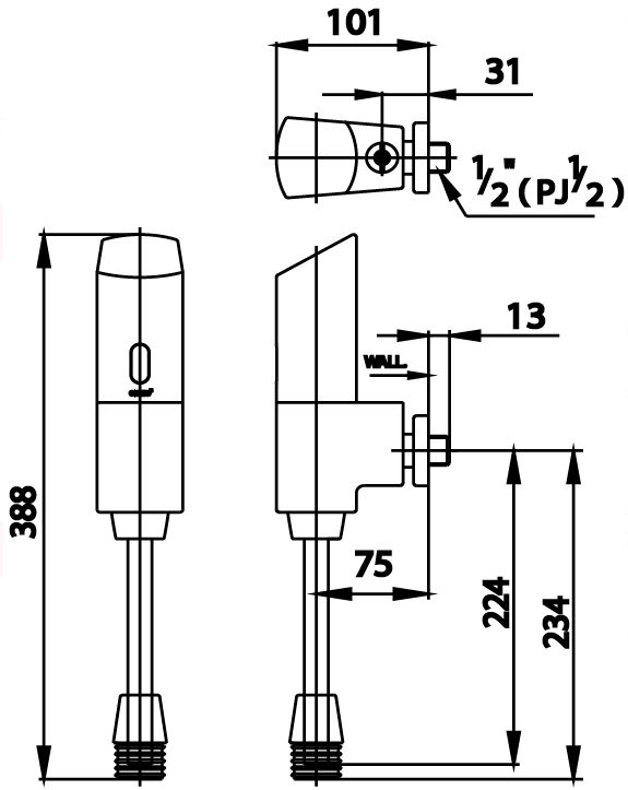 Van xả tiểu nam cảm ứng COTTO - CT482P - Ảnh 2