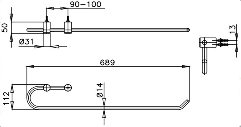 Thanh treo khăn 69CM COTTO - CT742(HM) - Ảnh 2