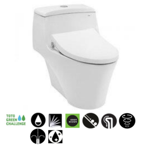 Bồn cầu 1 khối TOTO kèm nắp rửa cơ ECOWASHER - CW823RAE4
