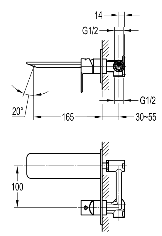 Vòi Lavabo gắn tường nóng lạnh DIVINI DVF-8295-1 - Ảnh 2