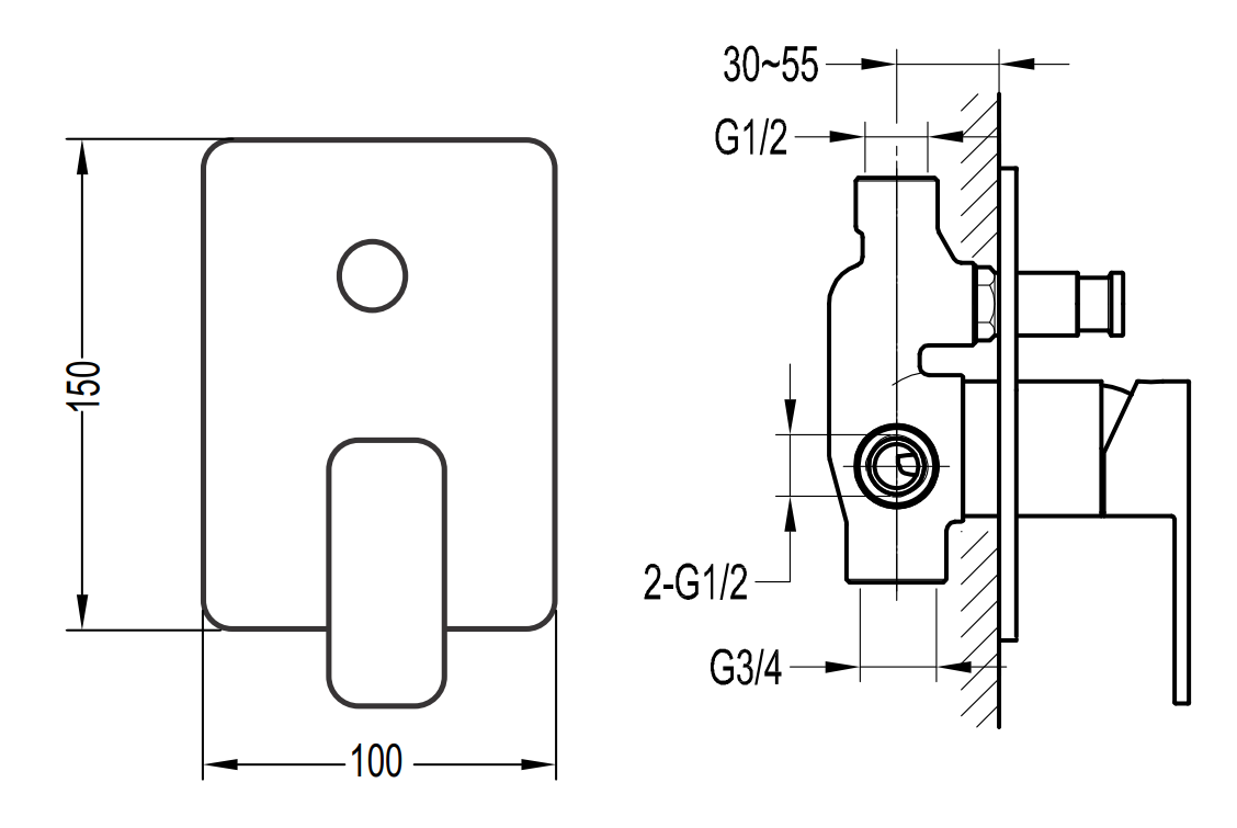 KHÓA ĐÓNG MỞ ÂM TƯỜNG 2 CHỨC NĂNG DIVINI DVQ-80226B - Ảnh 2