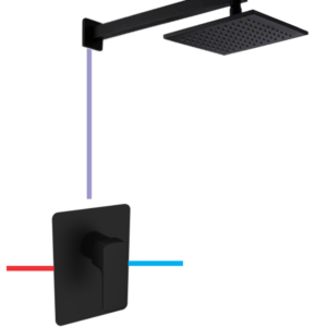 BỘ SEN MƯA 1 CHỨC NĂNG DIVINI MÀU ĐEN DVQ-8602B/DVQ-8602B ARM/DVQ-A80216B