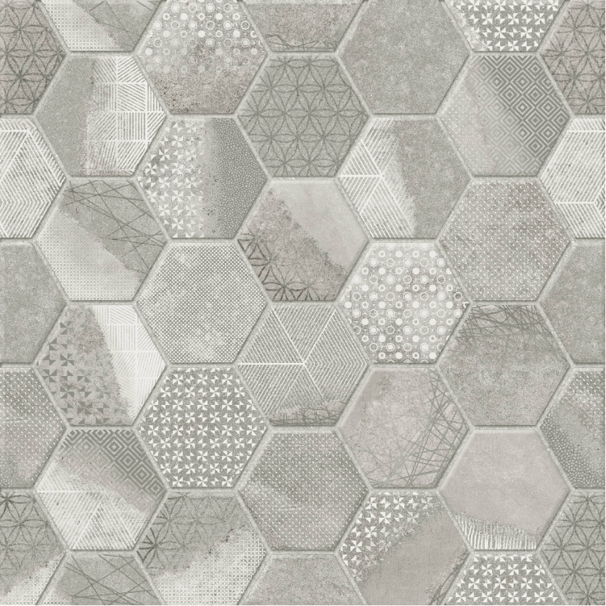 GẠCH CHÂU Á ỐP LÁT ESAGONO GREY 40×40 CM - Ảnh 3