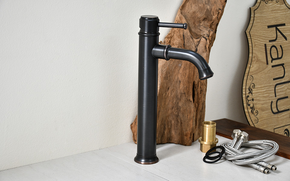 Vòi Lavabo thân cao, nóng lạnh bằng đồng KANLY - GCA20B - Ảnh 3