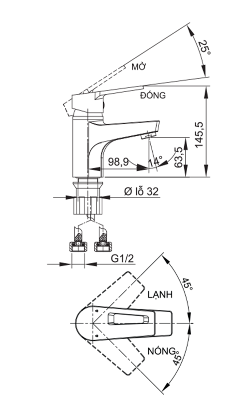 Vòi Lavabo nóng lạnh LUXTA L1226X5 - Ảnh 2
