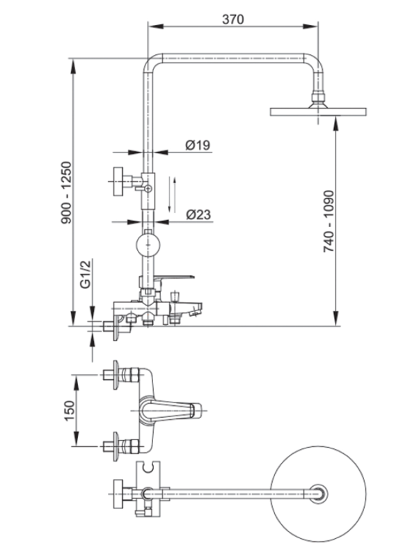 SEN TẮM ĐỨNG NÓNG LẠNH LUXTA L7223 - Ảnh 2