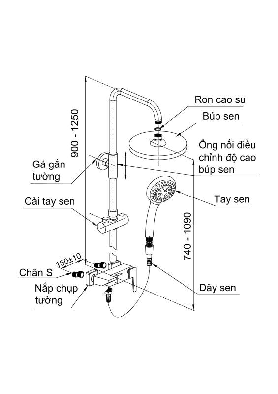 SEN TẮM ĐỨNG NÓNG LẠNH LUXTA L7225 - Ảnh 2