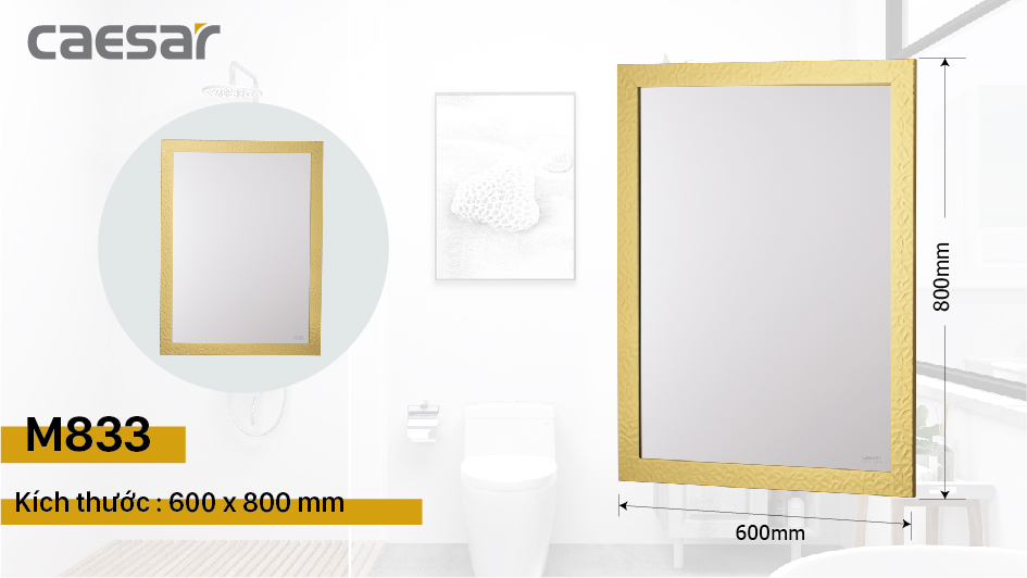 GƯƠNG PHÒNG TẮM KHÔNG CHỨA ĐỒNG CAESAR - M833 - Ảnh 5