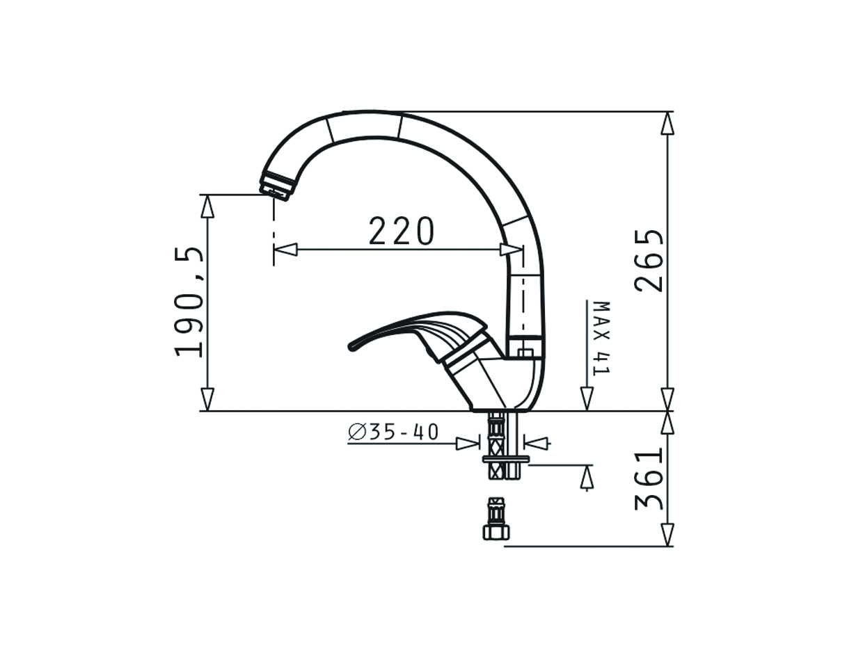 VÒI RỬA BÁT ELICA MEZZO GRAINTE IRON GREY - Ảnh 2