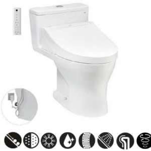 Bồn cầu TOTO một khối, kèm nắp rửa điện tử WASHLET dòng C5 - MS855DW14