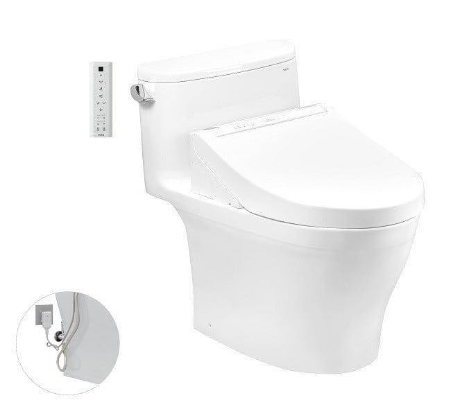 Bồn cầu TOTO một khối, kèm nắp rửa điện tử WASHLET dòng C5 - MS887RW14 - Ảnh 4