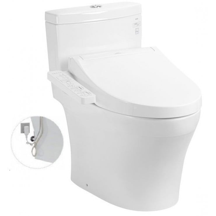 Bồn cầu 1 khối TOTO kèm nắp rửa điện tử WASHLET DÒNG C2 - MS889DRW16