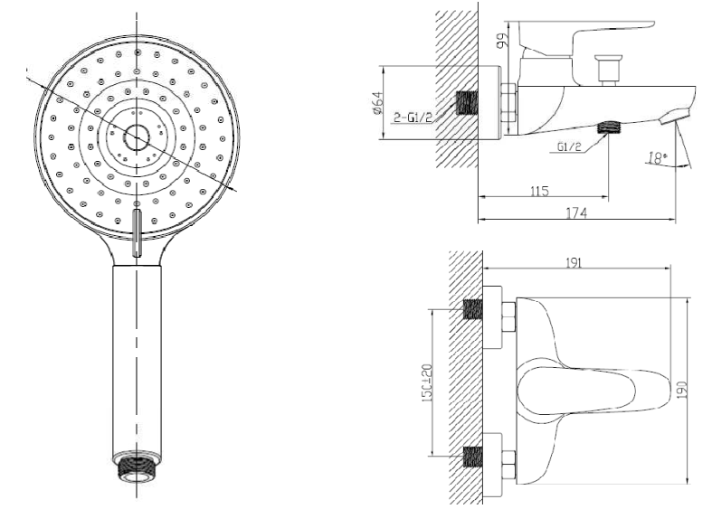 SEN TẮM GẮN TƯỜNG RIGEL NÓNG LẠNH R-MXT3131 - Ảnh 2