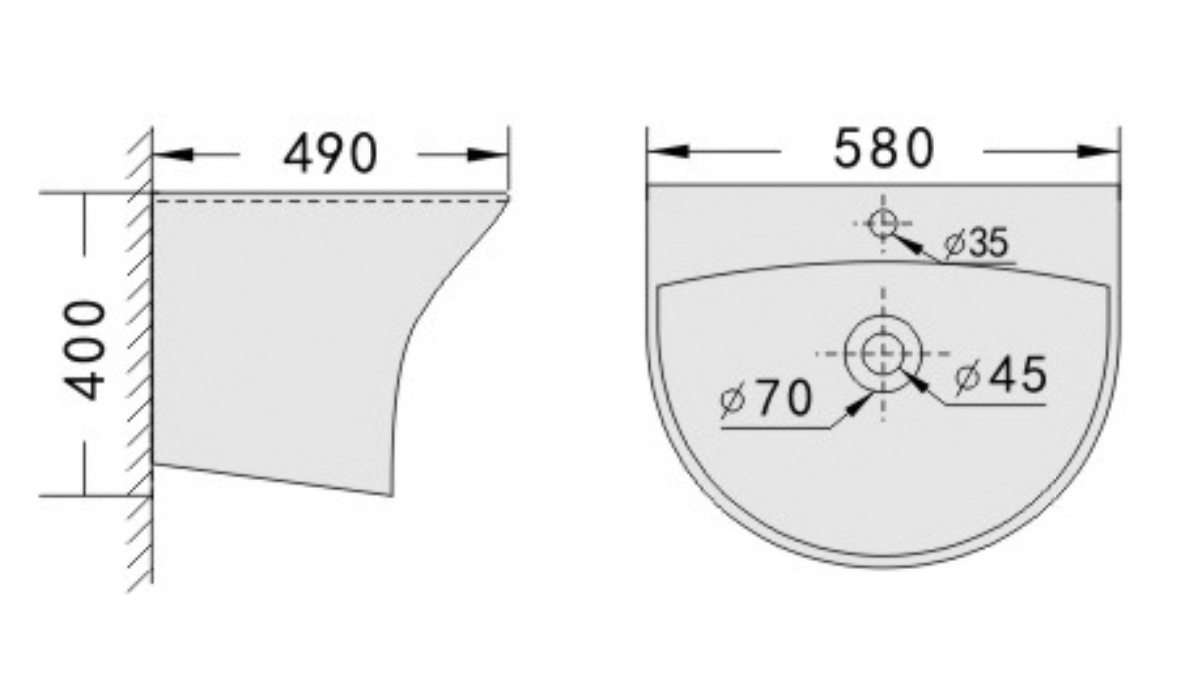 CHẬU RỬA TREO TƯỜNG RIVINGTON RVT5300B - Ảnh 4