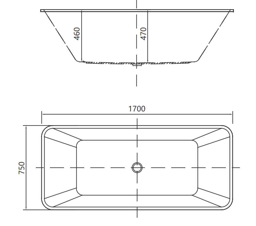 BỒN TẮM DÀI KHÔNG BỬNG RIVINGTON RVT8020Q-170 - Ảnh 4