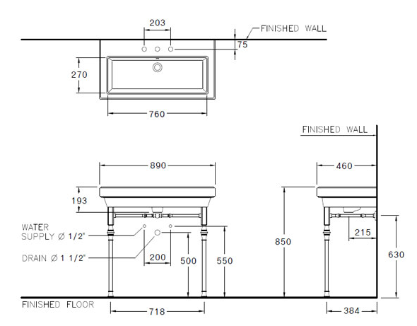 CHẬU RỬA MẶT COTTO - MÀU TRẮNG - SC03417 - Ảnh 2