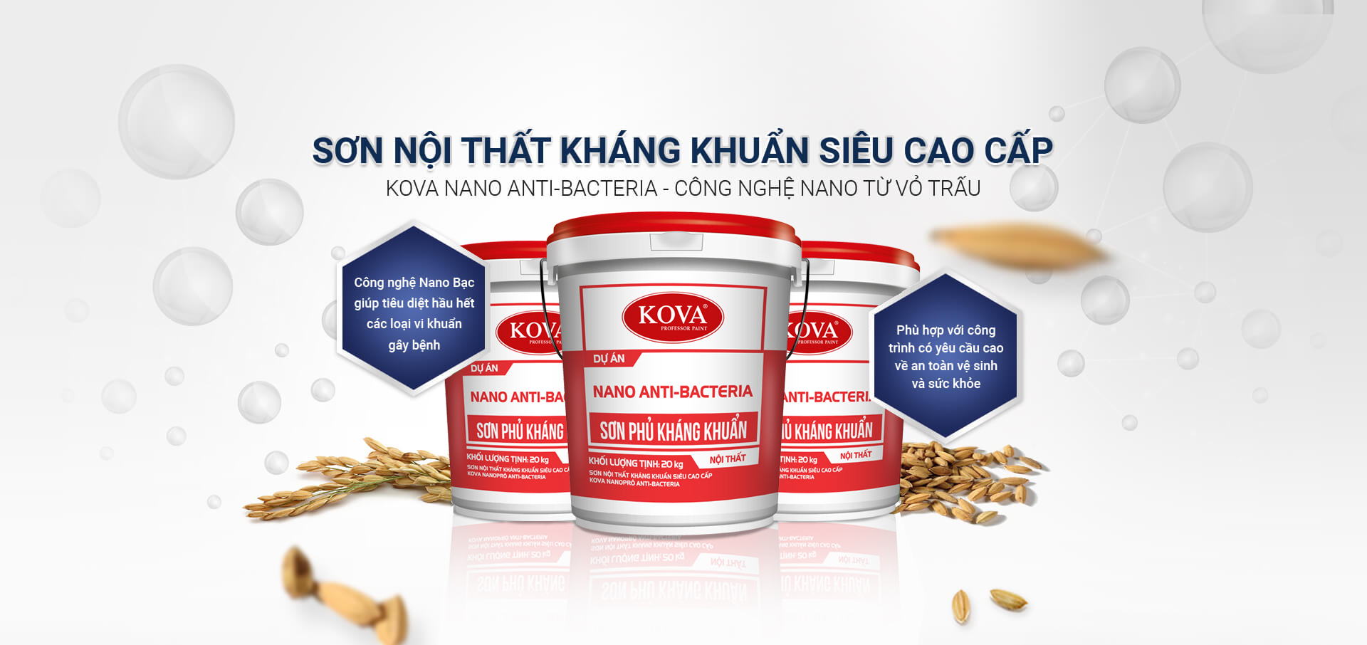 Sơn Nội Thất Kháng Khuẩn Siêu Cao Cấp KOVA NANO Anti-Bacteria - Ảnh 2