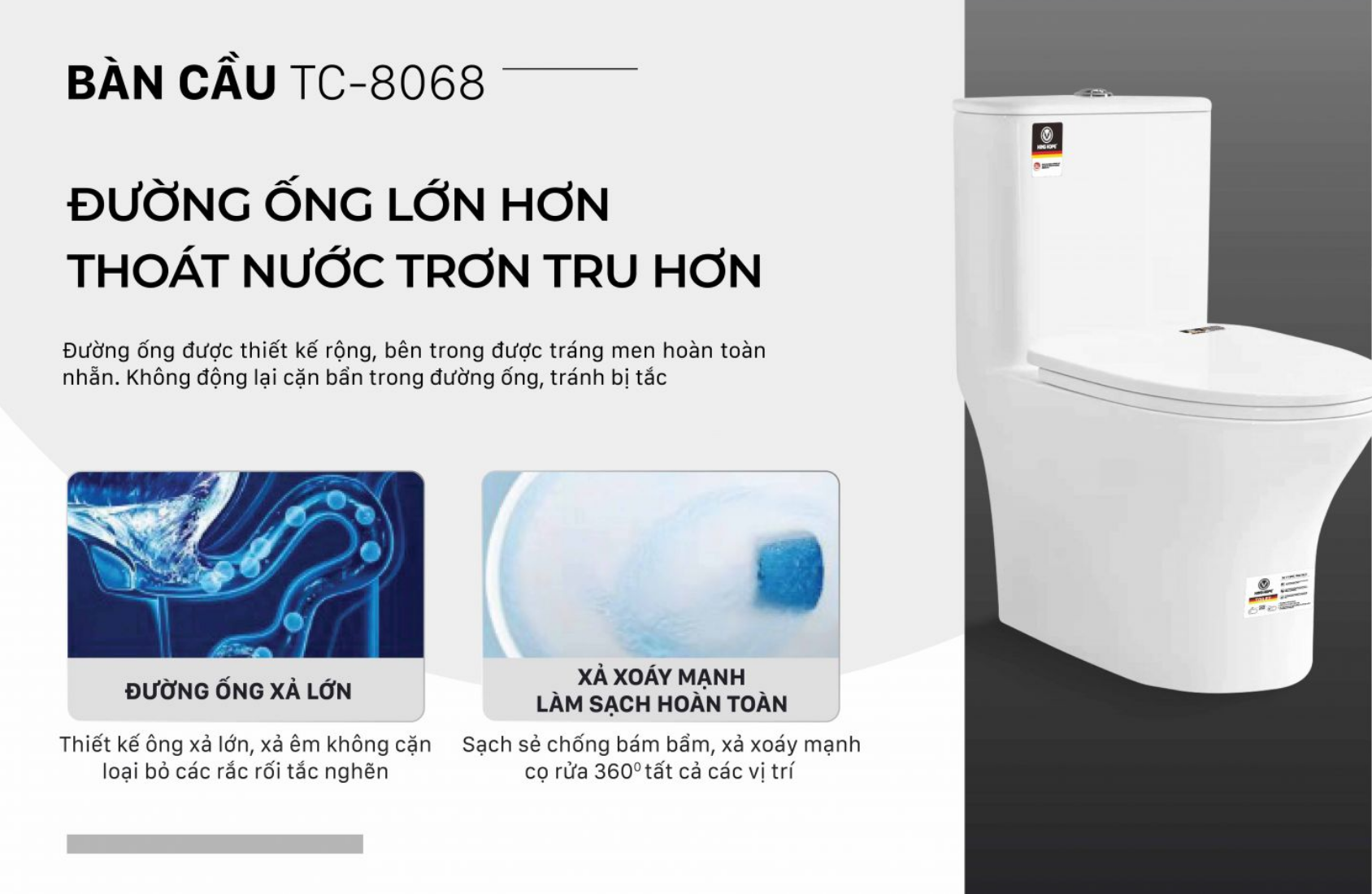 Bồn cầu một khối - TC-8068 - Ảnh 2