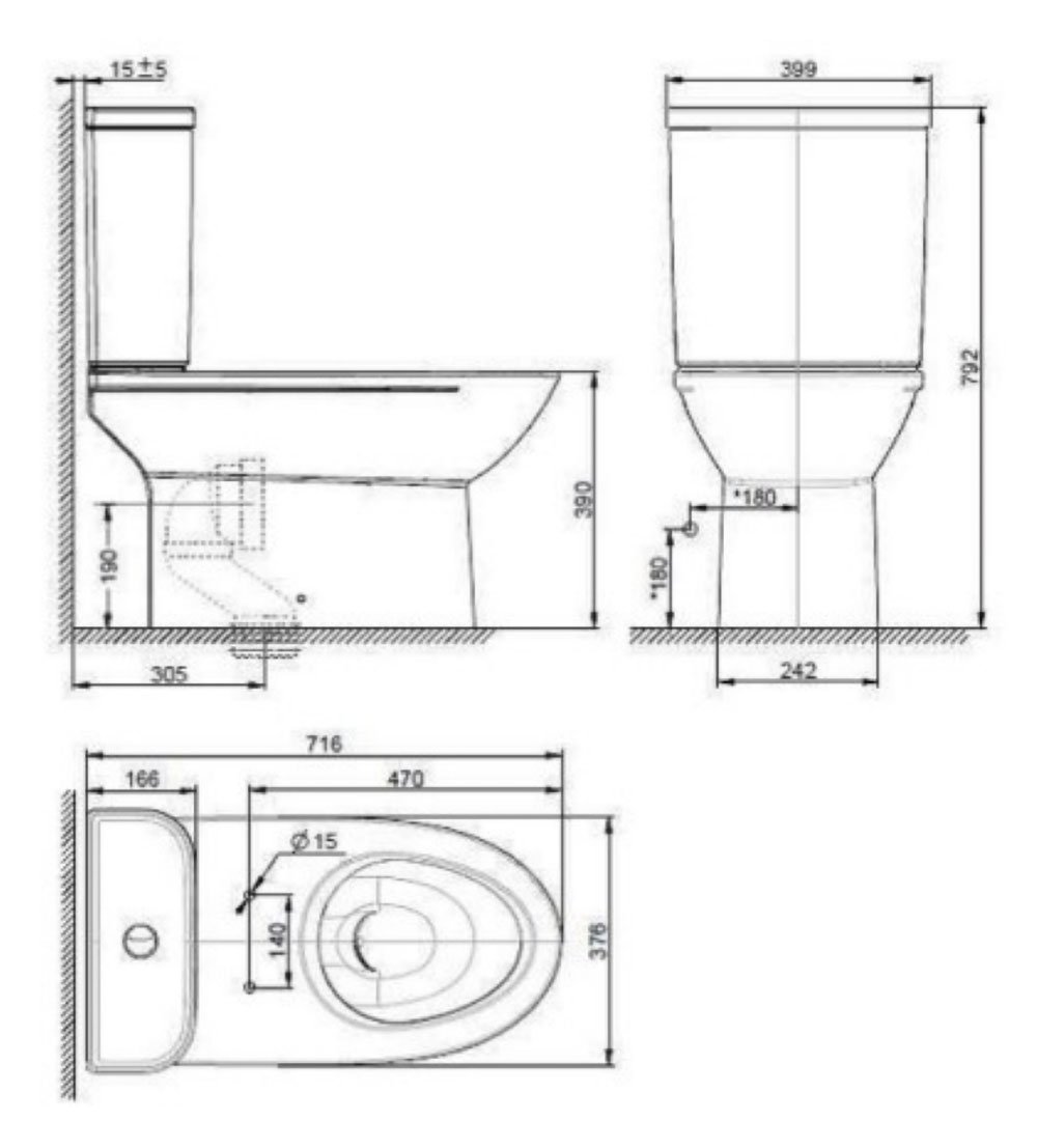 Bồn cầu 2 khối American Standard, dòng Neo Modern - 2630-WT - Ảnh 2