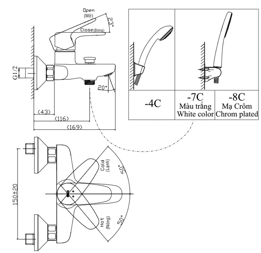 SEN TẮM INAX NÓNG LẠNH - BFV-1113S-7C - Ảnh 2