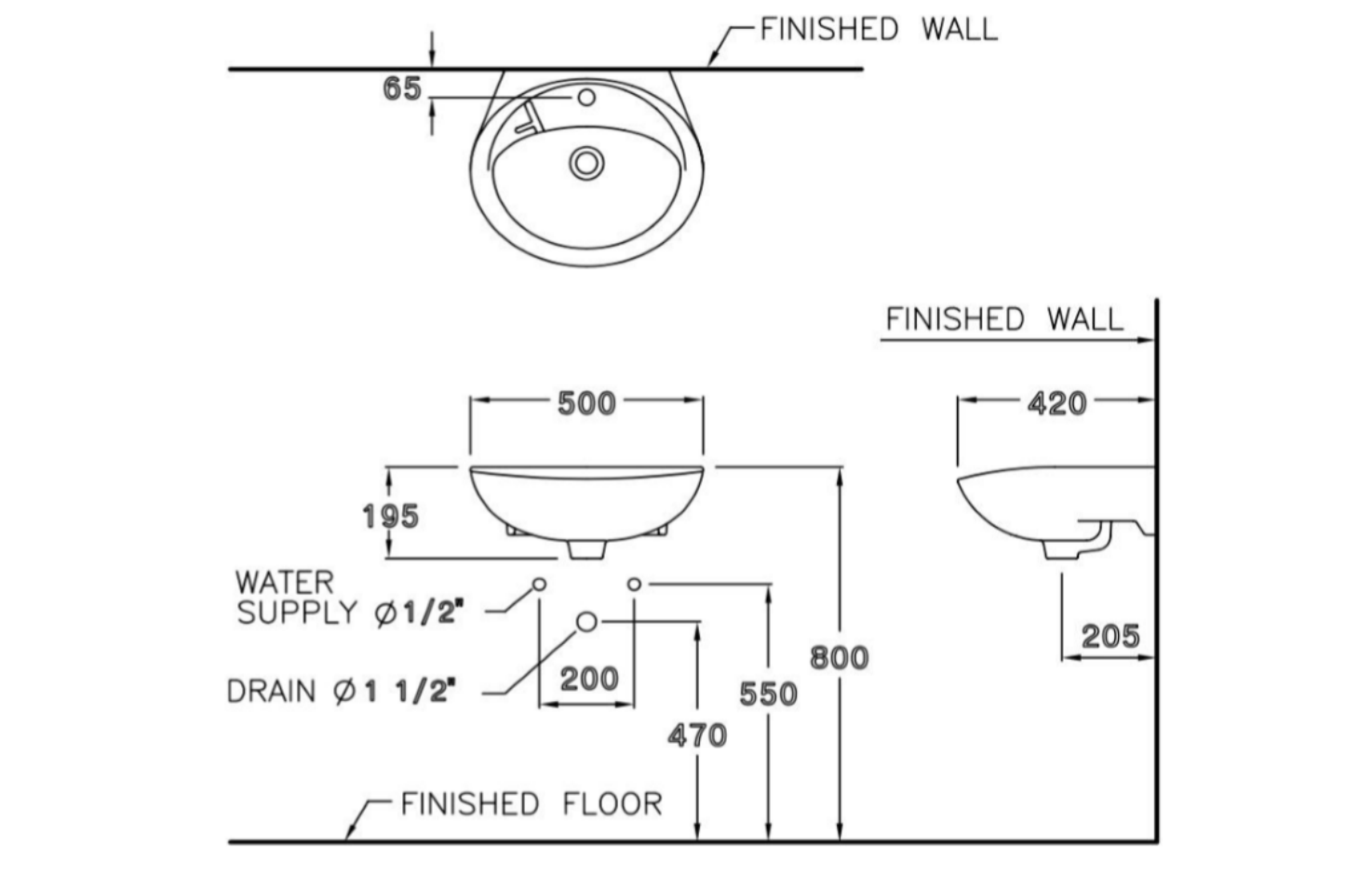 CHẬU TREO TƯỜNG COTTO - C013 - Ảnh 4
