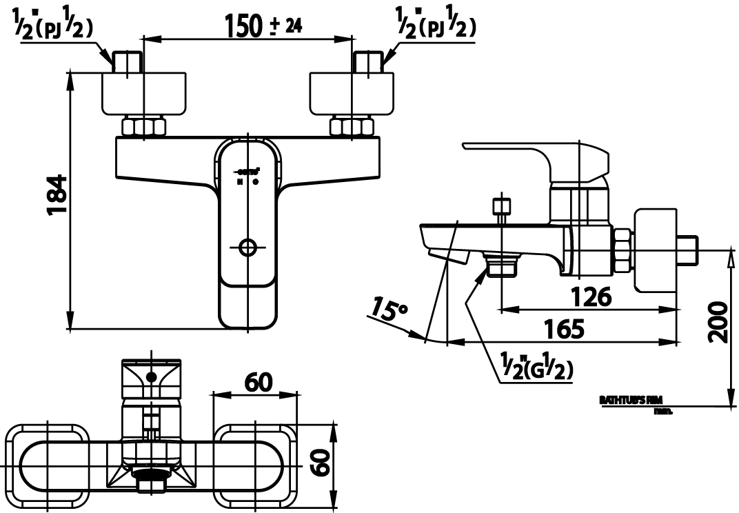 CỦ SEN TẮM COTTO NÓNG LẠNH GẮN TƯỜNG CÓ XẢ XÔ - CT2147A - Ảnh 2