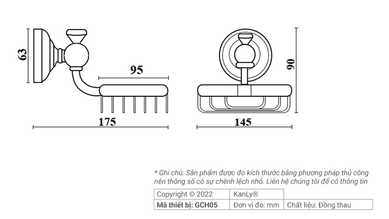 GIÁ ĐỂ XÀ PHÒNG BẰNG ĐỒNG KANLY - GCH05 - Ảnh 12