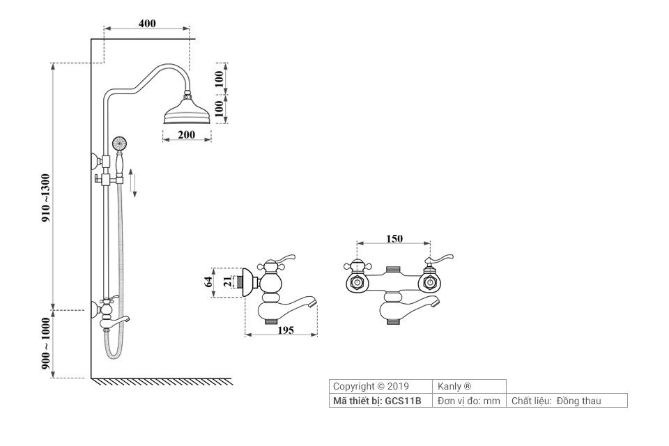 SEN TẮM CÂY NÓNG LẠNH KANLY - GCS11B - Ảnh 2