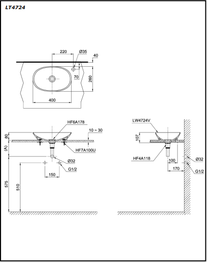 Chậu Rửa Mặt Lavabo TOTO LT4724MT#CMW Đặt Bàn - Ảnh 2