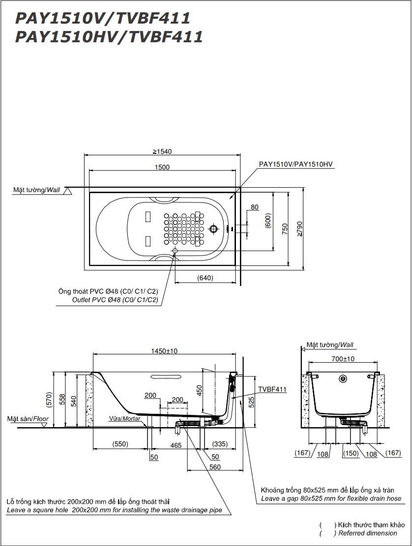 BỒN TẮM TOTO - PAY1510V/TVBF411 - Ảnh 4