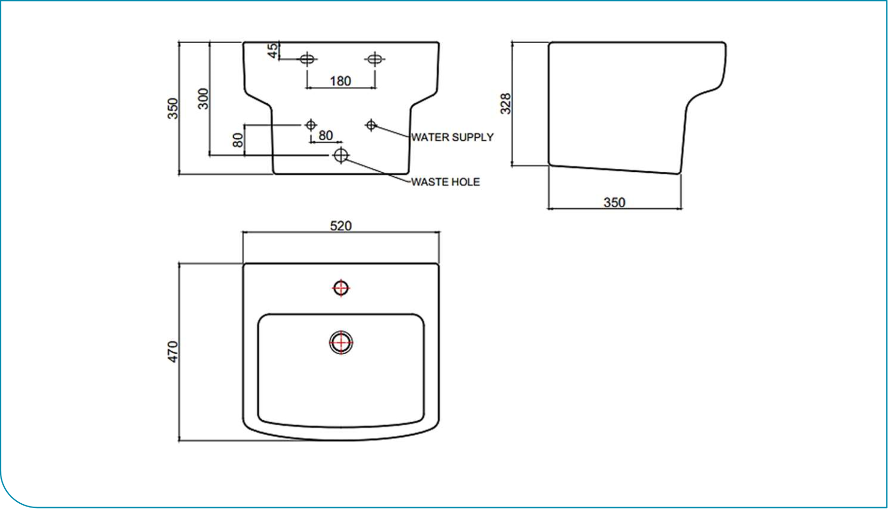 CHẬU RỬA TREO TƯỜNG RIGEL - R-LH0410 - Ảnh 2