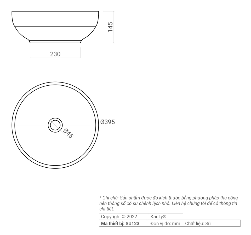 CHẬU RỬA SỨ MỸ THUẬT ĐẶT BÀN KANLY - SU122 - Ảnh 3