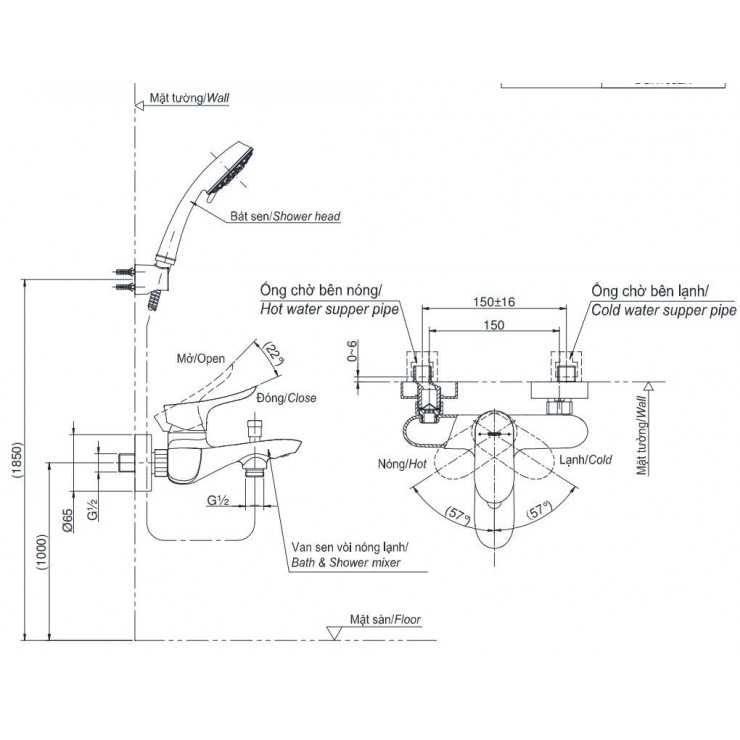 BỘ SEN TẮM CÂY TOTO KẾT HỢP TBW07006A + TBW01010A + TBG01302VA - Ảnh 5