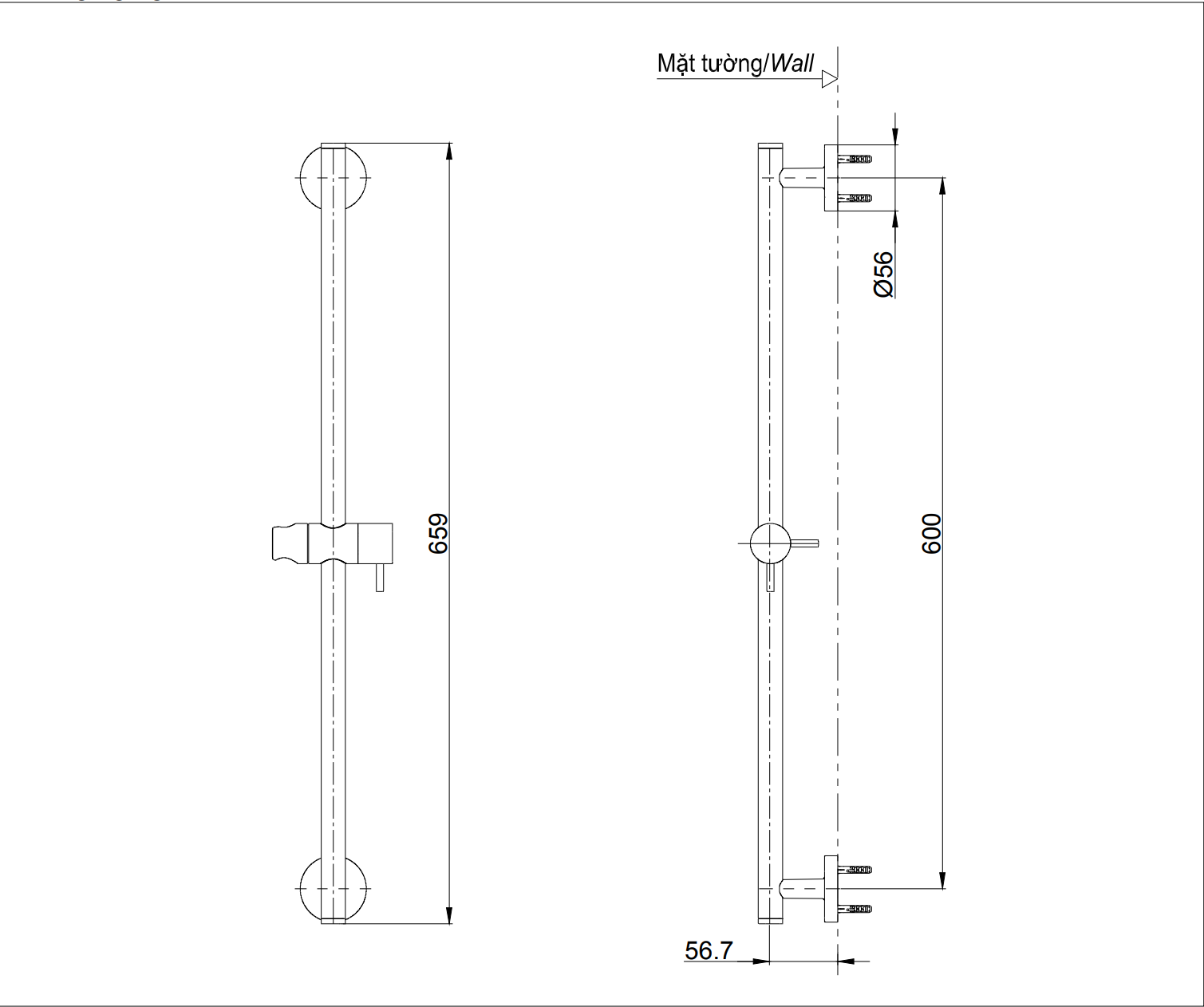 Thanh Trượt Sen Tắm TOTO TBW01016B - Ảnh 2