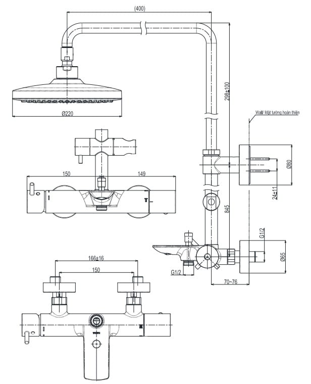 SEN CÂY NHIỆT ĐỘ TOTO KÈM VÒI XẢ BỒN - TBW01301AB - Ảnh 2