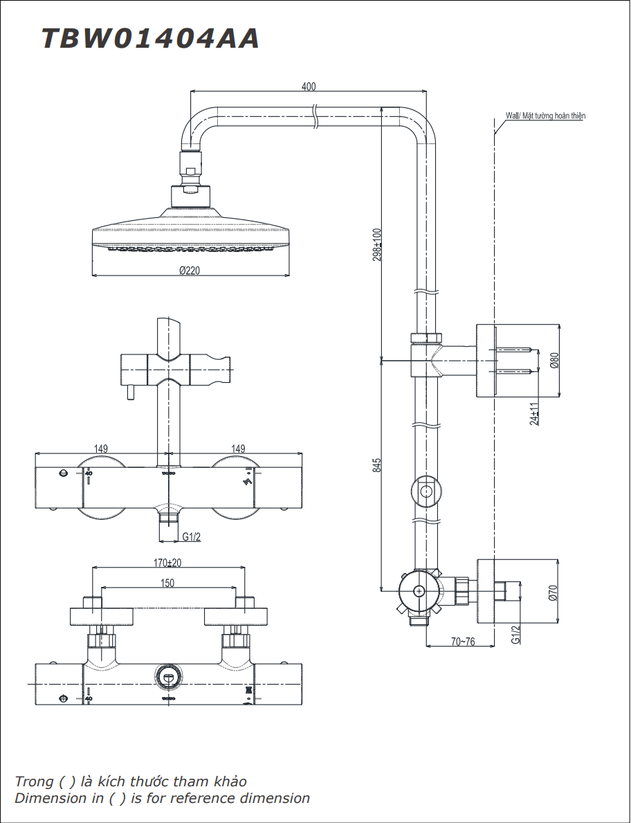 SEN CÂY NHIỆT ĐỘ TOTO KÈM VÒI XẢ BỒN - TBW01404AA - Ảnh 2