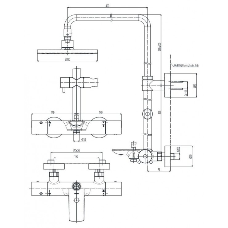 SEN CÂY NHIỆT ĐỘ TOTO KÈM VÒI XẢ BỒN - TBW01401AA - Ảnh 2
