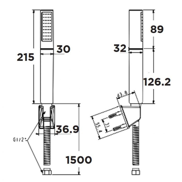 Tay Sen American Standard WF-S508 Duo Stix Đen Dây Sen 1.5m - Ảnh 2