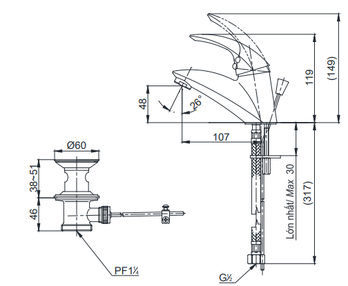 Vòi Lavabo nóng lạnh TOTO - TX108LHBR *HÀNG TRƯNG BÀY* - Ảnh 2