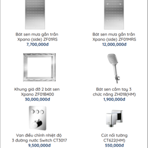 BỘ SEN ÂM TRẦN COTTO XPANO 3 ĐƯỜNG NƯỚC OPTION 2