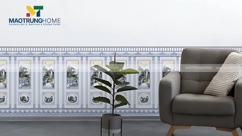 Mẫu phòng ốp lửng tường (Half Tiled Wall)