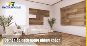 Có nên ốp gạch tường phòng khách